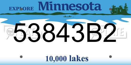 53843B2 Minnesota License Plate