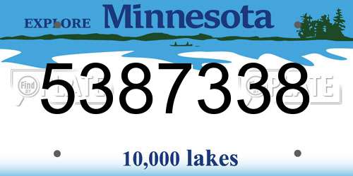 5387338 Minnesota License Plate