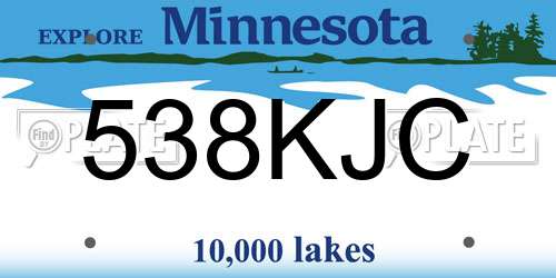 538KJC Minnesota License Plate