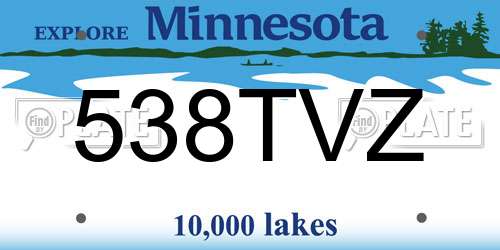 538TVZ Minnesota License Plate