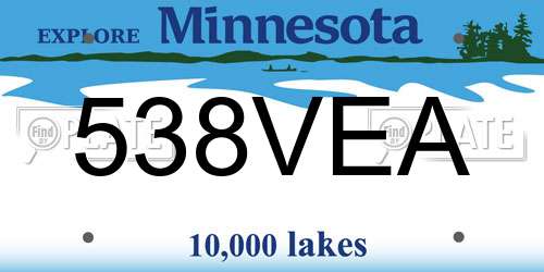 538VEA Minnesota License Plate
