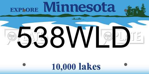 538WLD Minnesota License Plate