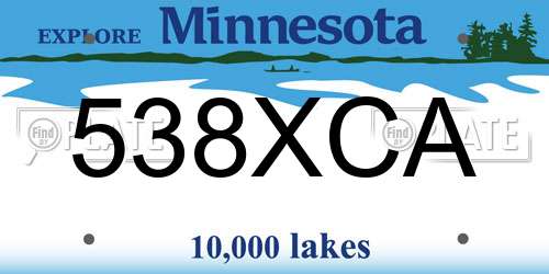 538XCA Minnesota License Plate