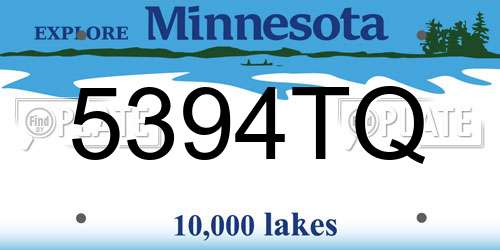 5394TQ Minnesota License Plate