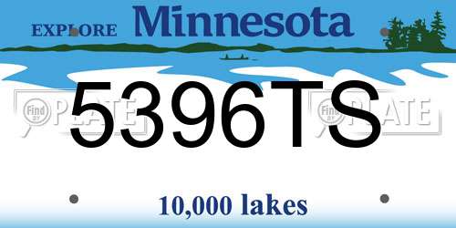 5396TS Minnesota License Plate