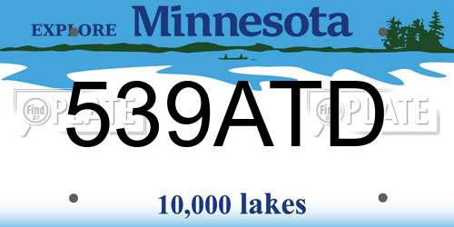 539ATD Minnesota License Plate