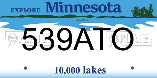 539ATO Minnesota License Plate