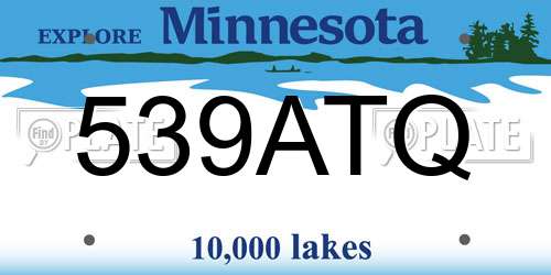 539ATQ Minnesota License Plate
