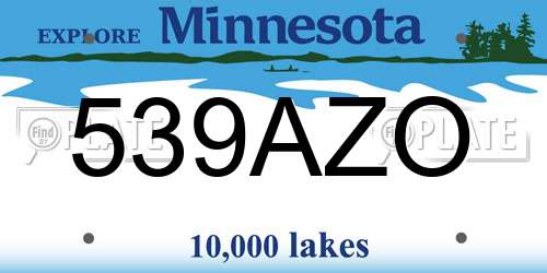 539AZO Minnesota License Plate