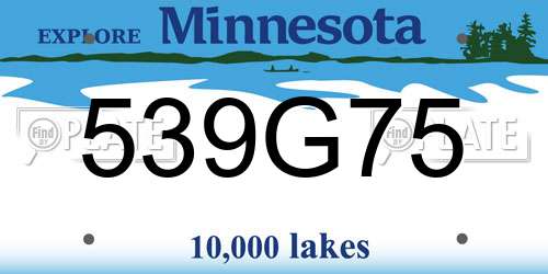 539G75 Minnesota License Plate