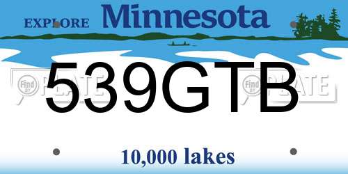 539GTB Minnesota License Plate