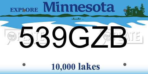 539GZB Minnesota License Plate