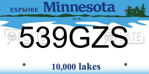 539GZS Minnesota License Plate