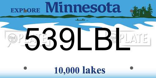 539LBL Minnesota License Plate