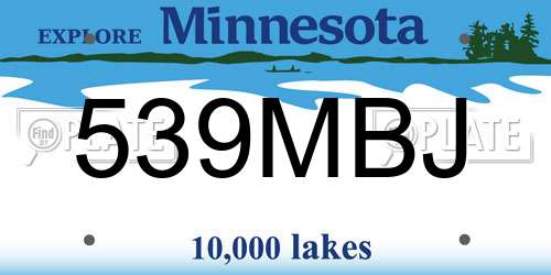 539MBJ Minnesota License Plate