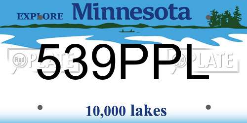 539PPL Minnesota License Plate
