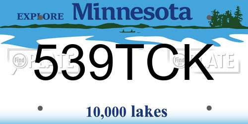 539TCK Minnesota License Plate