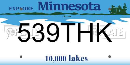 539THK Minnesota License Plate