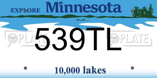 539TL Minnesota License Plate