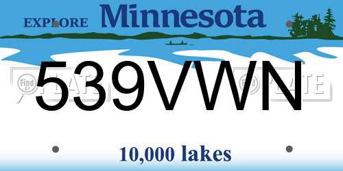 539VWN Minnesota License Plate