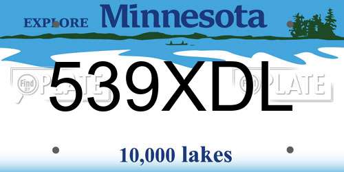 539XDL Minnesota License Plate