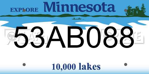 53AB088 Minnesota License Plate