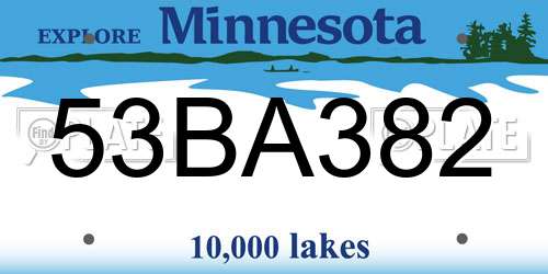 53BA382 Minnesota License Plate