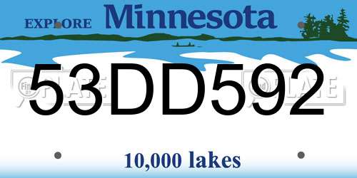 53DD592 Minnesota License Plate