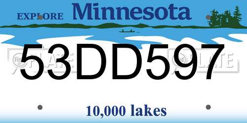 53DD597 Minnesota License Plate