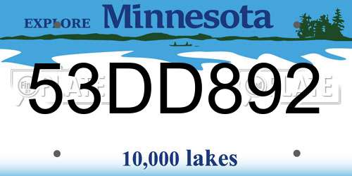 53DD892 Minnesota License Plate