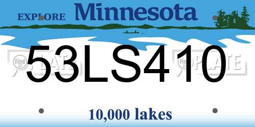 53LS410 Minnesota License Plate