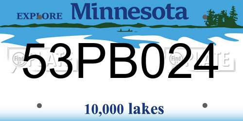 53PB024 Minnesota License Plate