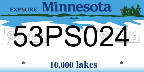 53PS024 Minnesota License Plate