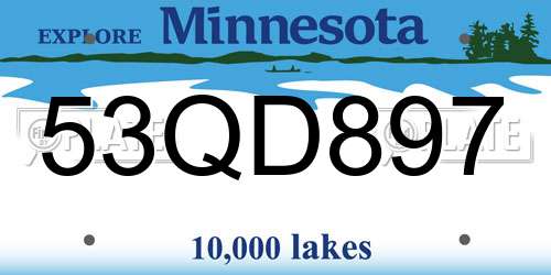 53QD897 Minnesota License Plate