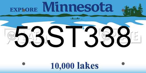 53ST338 Minnesota License Plate