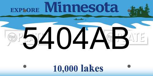 5404AB Minnesota License Plate