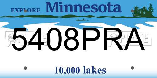 5408PRA Minnesota License Plate