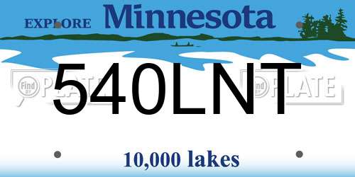 540LNT Minnesota License Plate