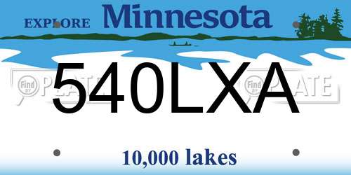 540LXA Minnesota License Plate