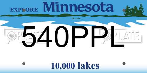 540PPL Minnesota License Plate