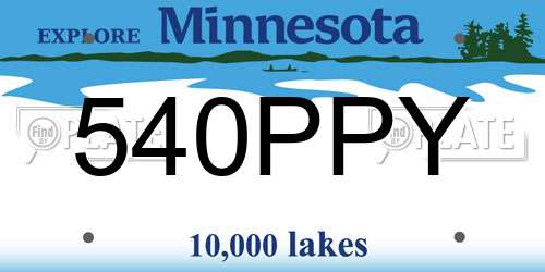 540PPY Minnesota License Plate