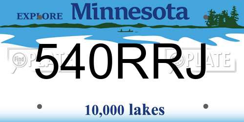 540RRJ Minnesota License Plate