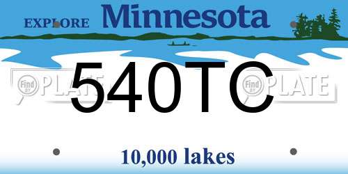 540TC Minnesota License Plate