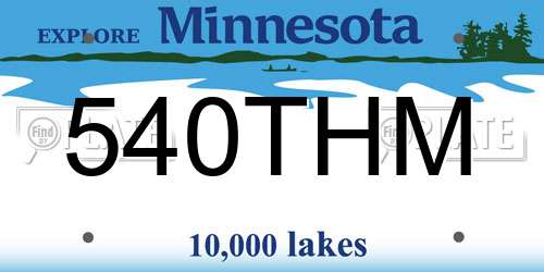 540THM Minnesota License Plate