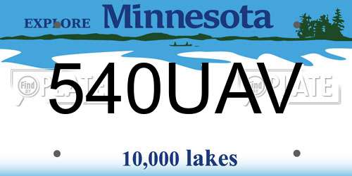 540UAV Minnesota License Plate
