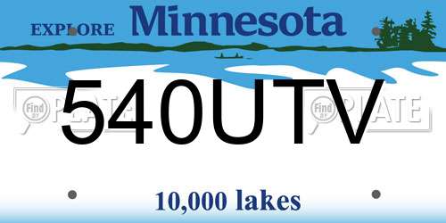 540UTV Minnesota License Plate