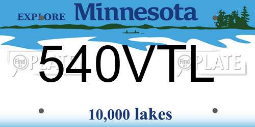 540VTL Minnesota License Plate
