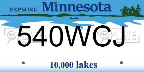 540WCJ Minnesota License Plate