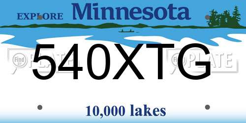 540XTG Minnesota License Plate