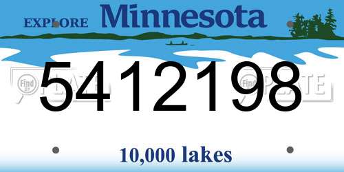 5412198 Minnesota License Plate